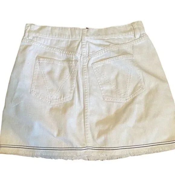 The Fifth Label Women's White Denim A-Line Mini Skirt Size L Casual - Picture 5 of 6